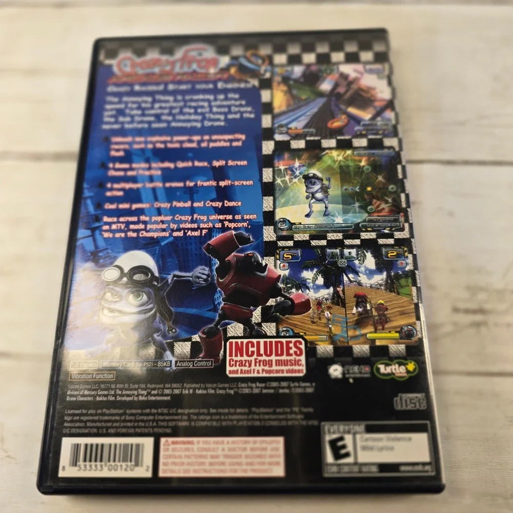 Crazy Frog Arcade Racer Sony PlayStation 2 PS2 Valcon Games CIB Blue Disc NTSC
